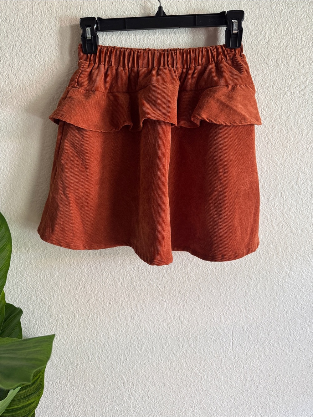 SHEIN Rust Orange Ruffle A-Line Skirt for Kids